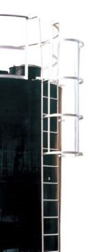 Handrail + Ladder with safety protection cage(Handrail mounted on tank collar)